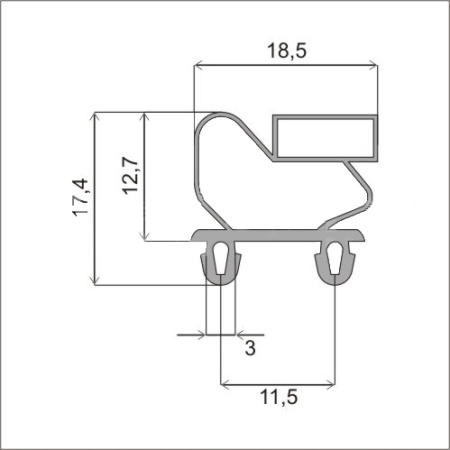 Уплотнитель для холод. проф. PR 165х90 см | Продажа, монтаж и обслуживание холодильного оборудования | Север33