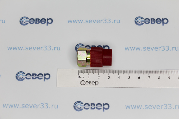 Адаптер для фреонового баллона (резьба F14 SAE х порт высокого давления АС)_2e