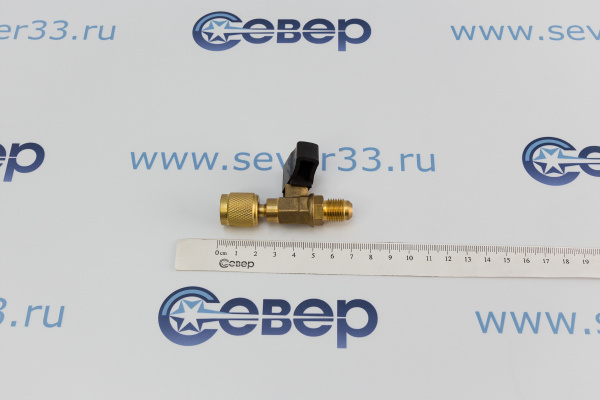 Переходник с R410 на R410 прямой с краном Value_2