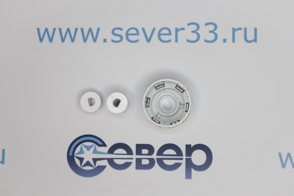 Ручка газового крана универсальная белая с хром. каймой_3