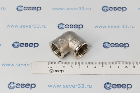 Угольник, латунь, внутренняя/внутренняя резьба 1/2"х90°, никель, RTP | Продажа, монтаж и обслуживание холодильного оборудования | Север33