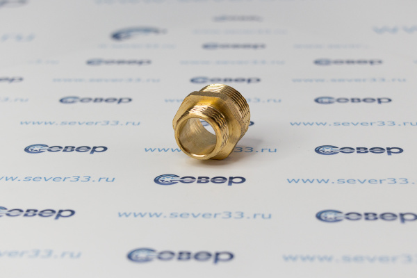 Ниппель переходной, латунь, наружная резьба 34х12, желтый, RTP_3