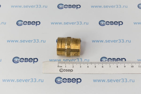 Ниппель, латунь, наружная резьба 34, желтый, RTP_2