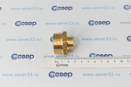Ниппель переходной, латунь, наружная резьба 1"х1/2", желтый, RTP | Продажа, монтаж и обслуживание холодильного оборудования | Север33