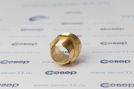 Ниппель переходной, латунь, наружная резьба 1"х3/4", желтый, RTP | Продажа, монтаж и обслуживание холодильного оборудования | Север33