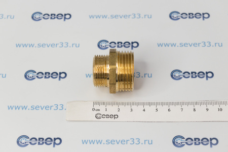 Ниппель переходной, латунь, наружная резьба 1"х3/4", желтый, RTP | Продажа, монтаж и обслуживание холодильного оборудования | Север33