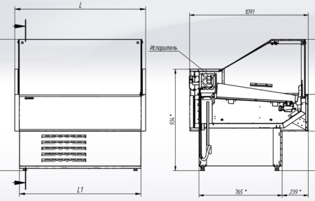 Холодильная витрина Cryspi Gamma Quadro Fish 1800 с боковинами (-6...+6 ºС) | Продажа, монтаж и обслуживание холодильного оборудования | Север33