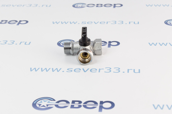 Кран шаровый Bugatti 877 12х34х12, 3-х проходной, для стиральных и посудомоечных машин_2