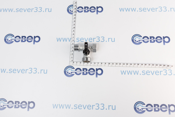 Кран шаровый Bugatti 877 12х34х12, 3-х проходной, для стиральных и посудомоечных машин_4