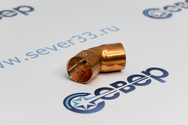 Угол медный 22 мм 45 гр._