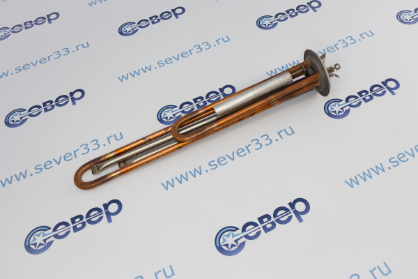 ТЭН RF 2000W(700+1300), медь, Ø64, М4, клеммы под винт М4, L320мм_3