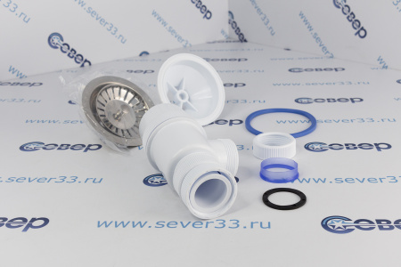 Сифин "ЭЛИТ" с нержавеющей чашкой 114 мм (1/40) "ВИРПЛАСТ" | Продажа, монтаж и обслуживание холодильного оборудования | Север33