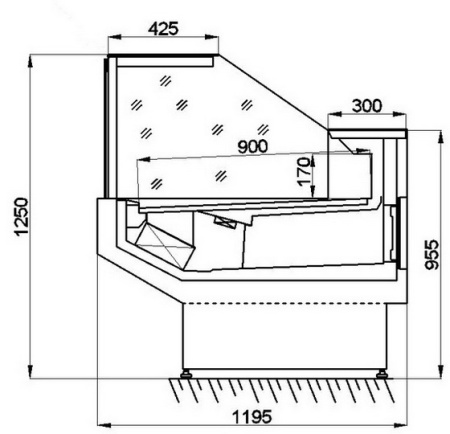 Холодильная витрина Ариада Гамбург ВС 58-1250-02 (выносной холод) (+1…+10 ºС) | Продажа, монтаж и обслуживание холодильного оборудования | Север33