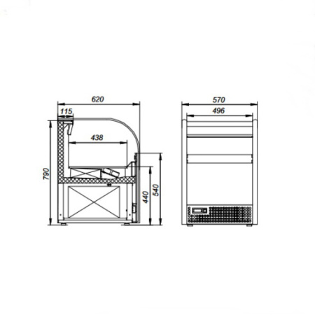Пристенная витрина МХМ Флоренция ВХСп-0,6 micro (+1…+10 ºС) | Продажа, монтаж и обслуживание холодильного оборудования | Север33