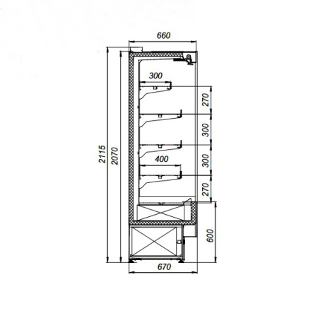 Пристенная витрина МХМ Флоренция ВХСп-0,8 Cube (+1…+10 ºС) | Продажа, монтаж и обслуживание холодильного оборудования | Север33