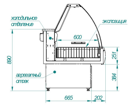 Холодильная витрина Cryspi Octava M 1200 (-15...-13 ºС) | Продажа, монтаж и обслуживание холодильного оборудования | Север33