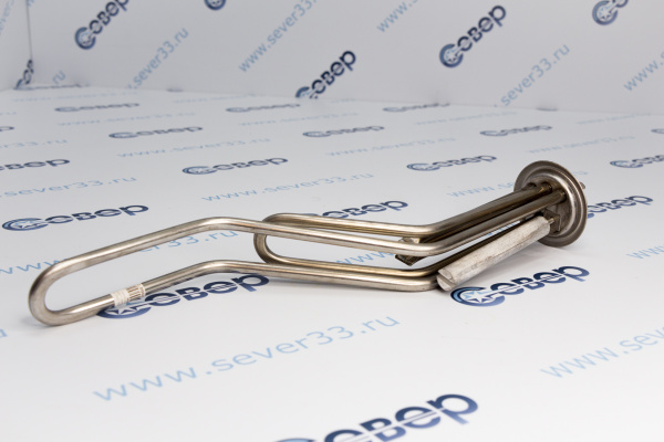 ТЭН RF 2000W(700+1300), ИТА, нерж, Ø64, М4, клеммы под разъем, L350мм, горизонтальный,  + анод М_5e