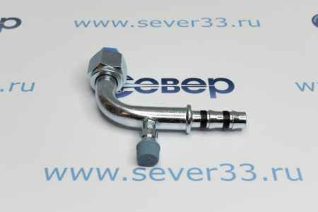 Фитинг для автоконд. аналог Manuli 13мм №10х90˚ O-ring c заправ. портом (5/8”; Резьба 7/8” 14 UNF) | Продажа, монтаж и обслуживание холодильного оборудования | Север33