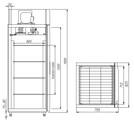 Шкаф холодильный Carboma R700 (0...+7°C) INOX | Продажа, монтаж и обслуживание холодильного оборудования | Север33