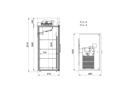 Шкаф холодильный Arkto V1.4-SLD краш. с канапе (-5...+5°C) | Продажа, монтаж и обслуживание холодильного оборудования | Север33