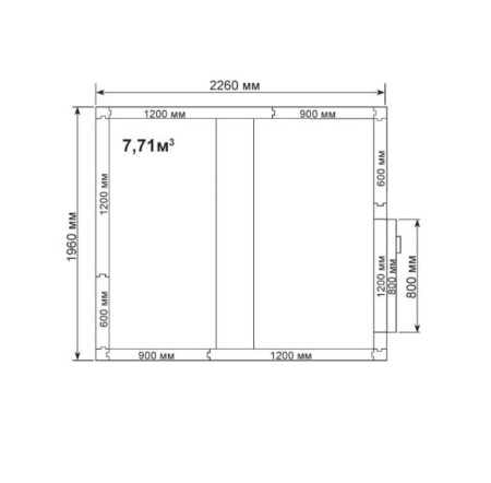 Камера холодильная POLAIR Standard КХН-7,71 (2260x1960x2200) | Продажа, монтаж и обслуживание холодильного оборудования | Север33