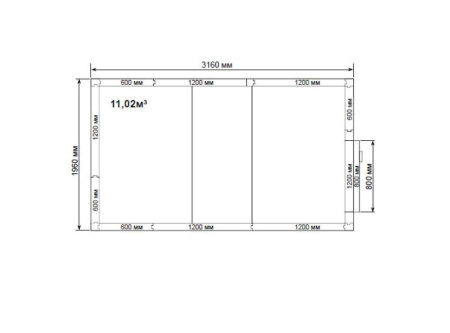 Камера холодильная POLAIR Standard КХН-11,02 (3160x1960x2200) | Продажа, монтаж и обслуживание холодильного оборудования | Север33