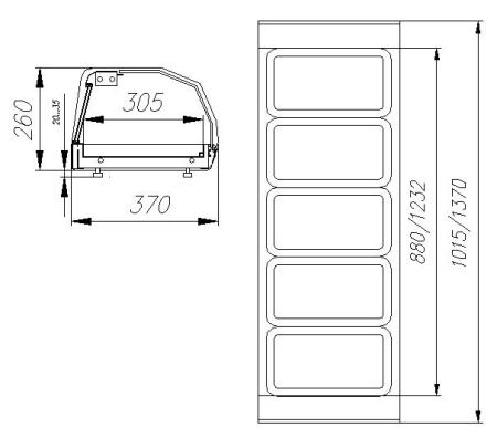 Тепловая витрина Полюс Carboma ВТ-1,5 (под 7 гастроемкостей) | Продажа, монтаж и обслуживание холодильного оборудования | Север33