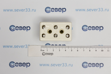 Клеммная колодка плиты универ. на 6 контакта КЕРАМИКА 40A/250V 26x47mm | Продажа, монтаж и обслуживание холодильного оборудования | Север33