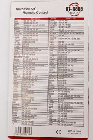 Пульт дистанционного управления универсальный для кондиционеров KT-N808 | Продажа, монтаж и обслуживание холодильного оборудования | Север33