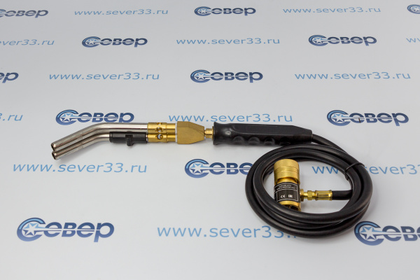 Горелка HT-2C MAPP  газ со шлангами с пьезоподжигом 2 сопла_1