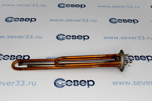 ТЭН RF 2000W(700+1300), медь, Ø64, М4, клеммы под винт М4, L325мм_3e