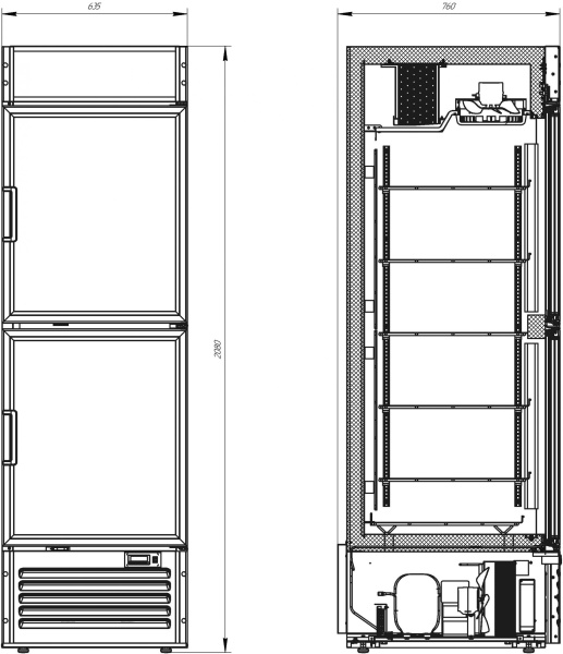 Шкаф холодильный Капри 0,5Н(СК)_2