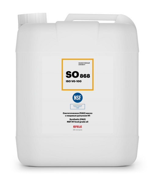 Синтетическое (ПАО) масло с пищевым допуском NSF H1 EFELE SO-868 VG-100 5л
