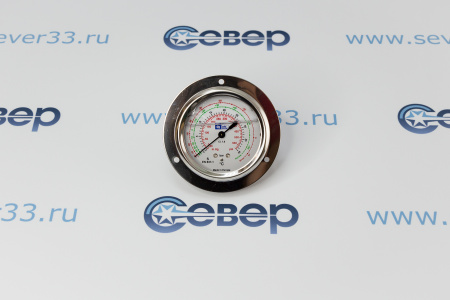 Манометр с глицерином, 63 мм. -1/+40 бар (1/4" SAE сзади,  R410a/R744) | Продажа, монтаж и обслуживание холодильного оборудования | Север33