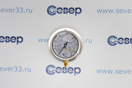 Манометр высокого давления с глиц. MG8H38U(R22,134А,404А,407С,507), 1/4 SAE-снизу;кр.диск сзади | Продажа, монтаж и обслуживание холодильного оборудования | Север33