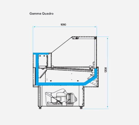 Холодильная витрина Cryspi Gamma Quadro 1200 с боковинами (0...+7 ºС) | Продажа, монтаж и обслуживание холодильного оборудования | Север33
