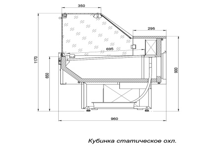 Холодильная витрина Премьер серии КУБИНКА-1,6 (+1…+7 ºС) | Продажа, монтаж и обслуживание холодильного оборудования | Север33