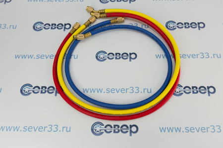Шланг заправочный 90 см (компл. 3 шт.)  600 Psi (41 бар) R12, R22, R134, 404, 407, 507 | Продажа, монтаж и обслуживание холодильного оборудования | Север33