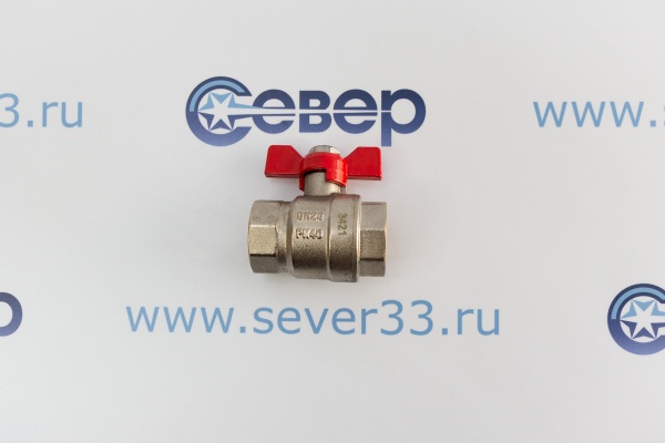 Шаровой кран IDC, ручка бабочка, ВН-ВН, никел., PN40 34_2