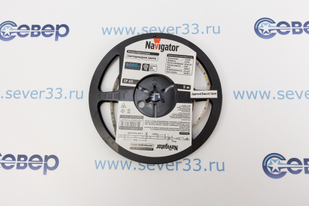 Лента светодиодная Navigator IP65 12V 9.6Вт/м 6000К 71 706 NLS-3528CW120 серия PRO СД  | Продажа, монтаж и обслуживание холодильного оборудования | Север33