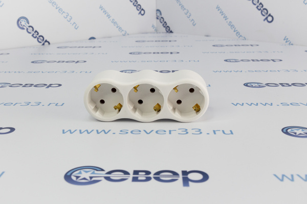 Разветвитель ЭРА (тройник) SPx-3e-W на 3 розетки с заземлением 16А белый Б0053479_3