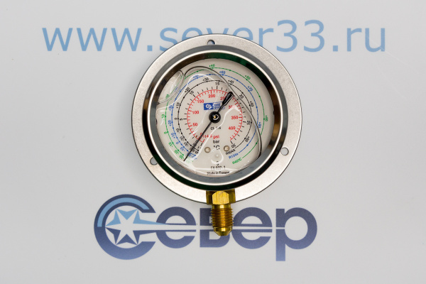 Манометр с глицерином, 63 мм. -1+30 бар (14 SAE с низу, R404aR407c R134a)_2e