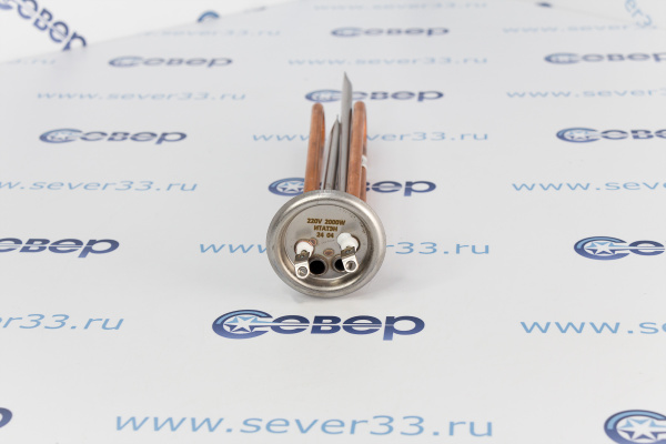 Нагрев. Элемент TW RF64 2.0 кВт , медь, Ø64, М6, клеммы под винт, L290мм_2