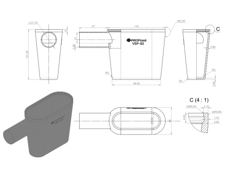 Капельная воронка с двумя клапанами RROFcool VSP-32 | Продажа, монтаж и обслуживание холодильного оборудования | Север33