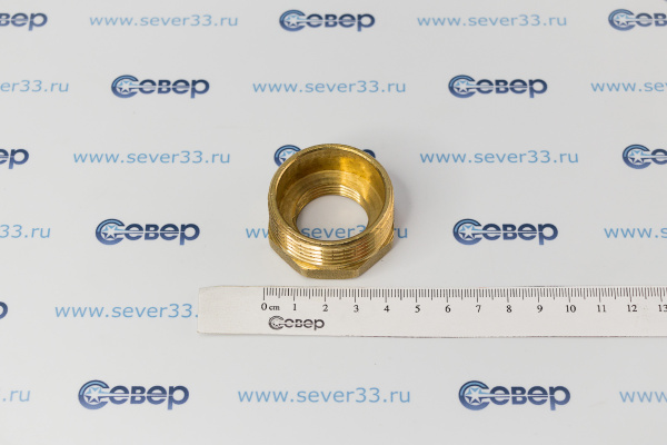 Футорка, латунь, внутренняянаружная резьба 1 14х34, желтый, RTP_2