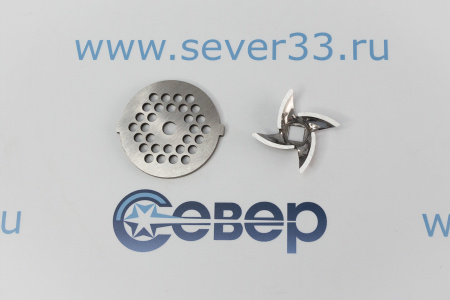 Основной набор для мясорубки ЧУДЕСНИЦА (нож кв. 8,3мм + сетка Д-54мм с ушками) 649.18.035.383 | Продажа, монтаж и обслуживание холодильного оборудования | Север33