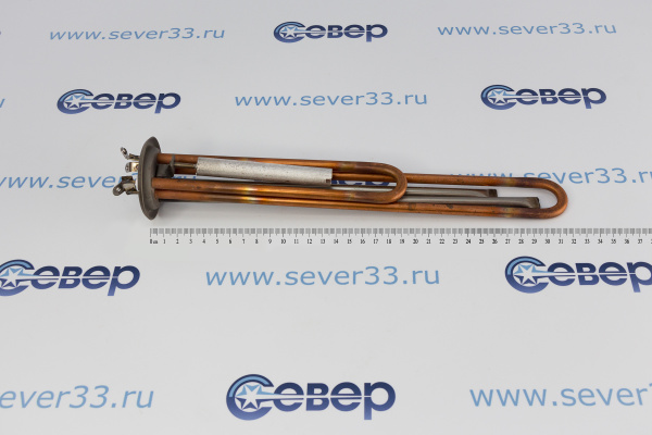 ТЭН RF 2000W(700+1300), медь, Ø64, М4, клеммы под винт М4, L320мм_4