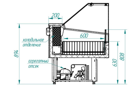 Холодильная витрина Cryspi Octava Q M 1200 (-15...-13 ºС) | Продажа, монтаж и обслуживание холодильного оборудования | Север33