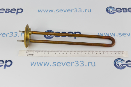 ТЭН RF 700W, TW PREMIUM, медь, Ø64мм, М4, клеммы под разъем, L250мм, латунный фланец, 220V | Продажа, монтаж и обслуживание холодильного оборудования | Север33