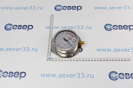 Манометр низкого давления с глиц. MG8H18U(R22,134А,404А,407С,507), 1/4 SAE-снизу;кр.диск сзади | Продажа, монтаж и обслуживание холодильного оборудования | Север33